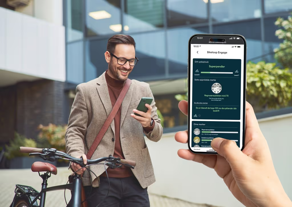 Bikeloop Engage -sovellus käytössä